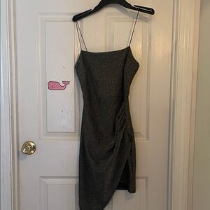 Windsor Metallic Gray Asymmetrical Dress